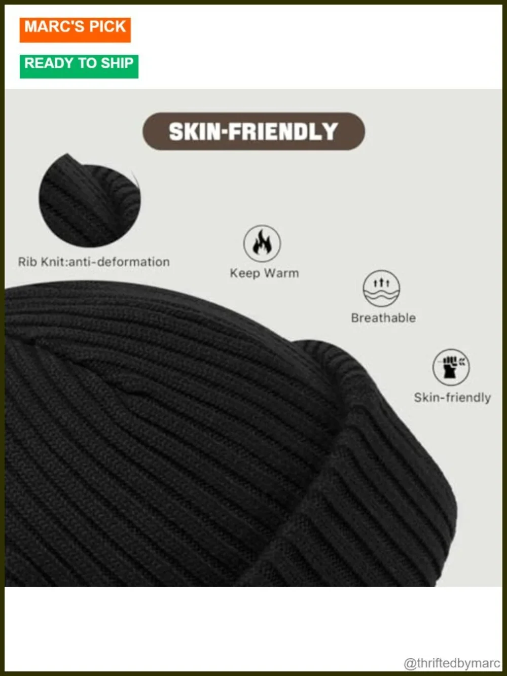 2 in 1 Balaclava Ski Mask Beanie Winter Knit Face Mask Thermal Windproof Unisex